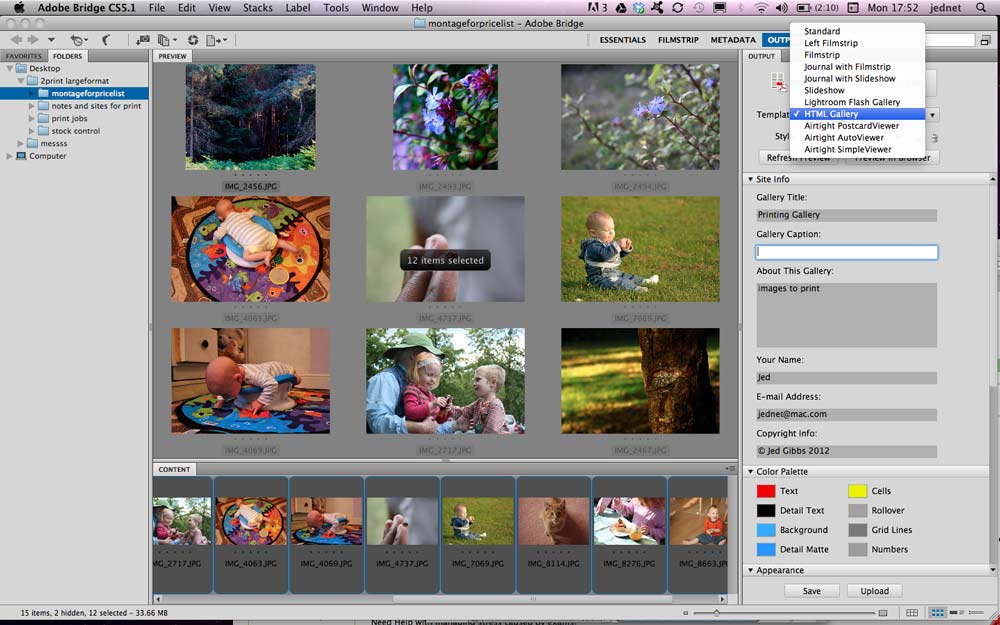 Adobe Bridge gallery